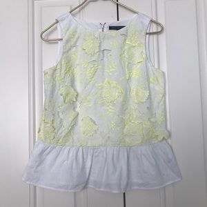 French Connection lace overlay cotton peplum top 4